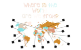 Boho Rainbow World Map + Student Picture Display