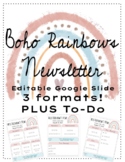 Boho Rainbow themed Newsletter templates EDITABLE +To-Do list