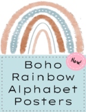Boho Rainbows Alphabet Posters PLUS BONUS student word wall