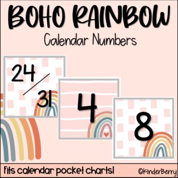 Bright and Simple Rainbow Calendar Numbers - Kinder Craze