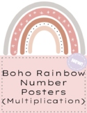 Boho Rainbows Number Posters for Multiplication