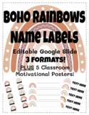 Boho Rainbows Student Name Labels 3 formats +PLUS+ 5 Inspi