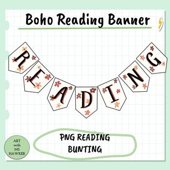 Preview of Boho Reading Banner - Classroom Display
