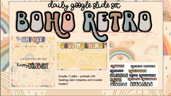 Preview of Boho Retro Daily Slide Set | Editable