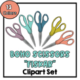 Boho Scissors "Fiskar" Clipart Set