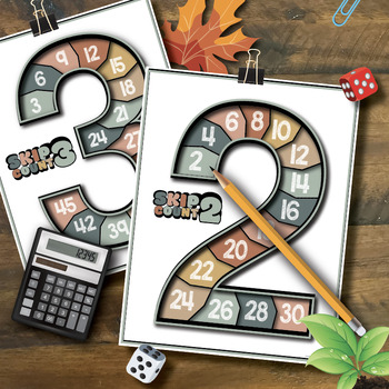 Preview of Boho Skip Counting Posters | Multiplication Number Posters for 2-15 | Mult Table