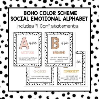 Preview of Boho Social Emotional Alphabet