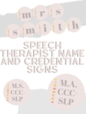 Boho Speech and Language Name Sign (All Letters) MA/MS CCC