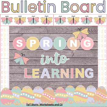 Preview of Boho Spring Bulletin Board | April Bulletin Board | Easter | Classroom Decor