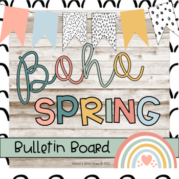 Preview of Editable Boho Spring Bulletin Board or Door Decoration - Boho Themed Set