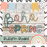 Editable Boho Spring Bulletin Board or Door Decoration - B