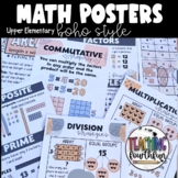 Boho Style Math Posters Anchor Charts - 3rd and 4th Grade