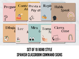 Boho Style Spanish Classroom Signs, Classroom Commands Sig