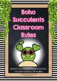 Boho Succulents Classroom Rules | Back to School