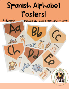 Preview of Boho Sunset Spanish Alphabet Posters
