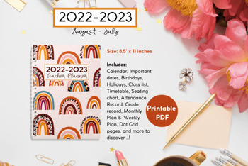 Preview of Boho Teacher Planner 2022-2023