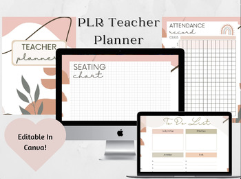 Preview of Boho Teacher Planner Digital Download