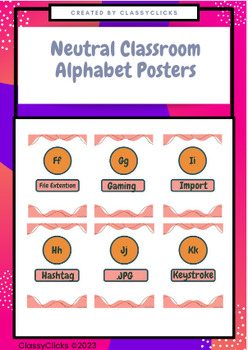 Preview of Boho Technology Theme Alphabet Posters