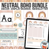 Printable Classroom Decor BUNDLE: Boho Rainbow Theme, Neut