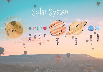 Preview of Boho Theme Solar System Poster