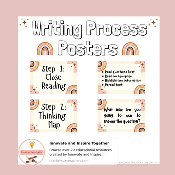 Preview of Boho Theme Writing Process Posters