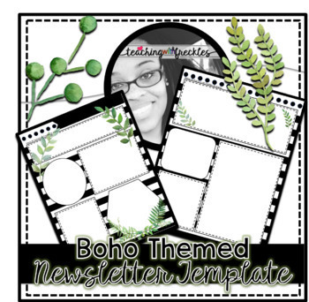 Preview of Boho Themed | Classroom Newsletter | Meet the Teacher | Editable! Add Text/Pics