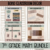 Boho Themed Middle School Math Classroom Decor BUNDLE