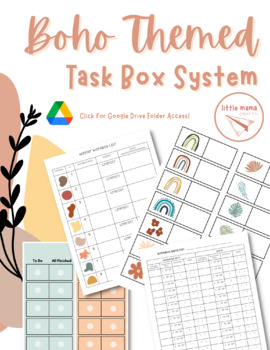 Preview of Boho Themed Task Box / Work Box System for Special Ed Classroom