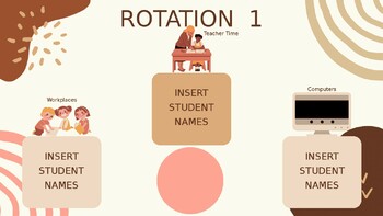 Preview of Boho Timed Math Rotation PowerPoint - Teaching tool