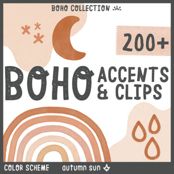 Preview of Boho Watercolor Shapes Clip Art Set