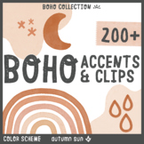 Boho Watercolor Shapes Clip Art Set