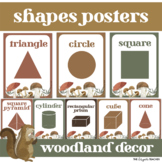 Boho Watercolor Woodland 2D and 3D Shapes Posters