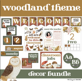 Boho Watercolor Woodland Theme Classroom Decor Bundle with
