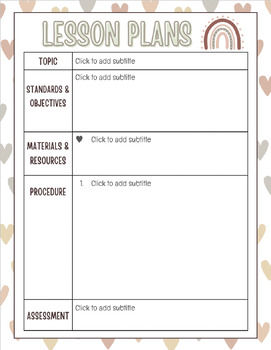 Preview of Boho Weekly/Daily Lesson Template for K-5 on Google Slides