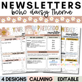 Boho Weekly Newsletter Template Editable | Class Newslette