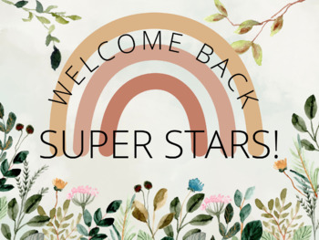 Preview of Boho Welcome Back Printable Sign