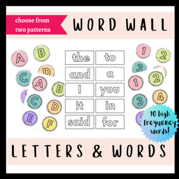 Preview of Boho Word Wall | Letters, Words, Numbers | First and Second Grade Sight Words