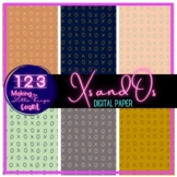 Boho Xs and Os Digital Paper Slide Backgrounds - Widescree