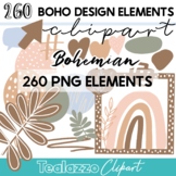 Boho clipart design elements neutral tone clipart VALUE PA