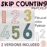 Boho color Skip Counting Posters, Multiples