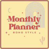 Boho monthly planner - free