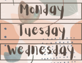Boho neutral theme Monday-Friday daily, week 1-9 rolling c