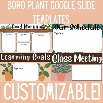 Preview of Boho plant google slides customizable templates 