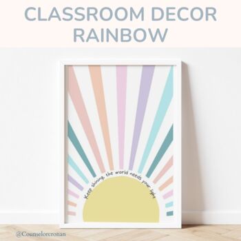 Preview of Boho rainbow classroom decor, boho rainbow, boho classroom decor, poster