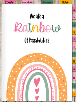 Preview of Boho rainbow digital (goodnotes) teacher planner - UNDATED