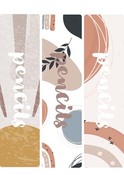 Preview of Boho rolling cart labels
