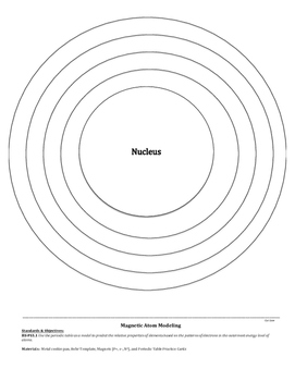 Bohr Model Template for Atom Magnets by Science Sensation | TpT