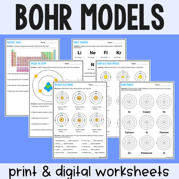 Preview of Bohr Models Practice Worksheets