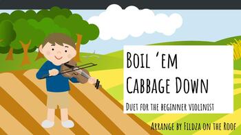Preview of Boil 'em Cabbage Down Beginner Violin Sheet Music and Audio Play-Along