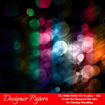 Preview of Bokeh Colorful Pattern 3 Digital Papers Package